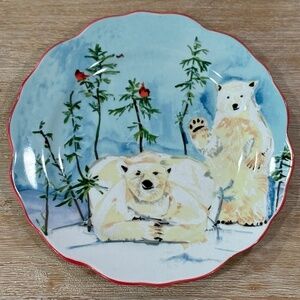 NWOT Anthropologie Winterland Dessert Plate, Polar Bear, Out of Stock